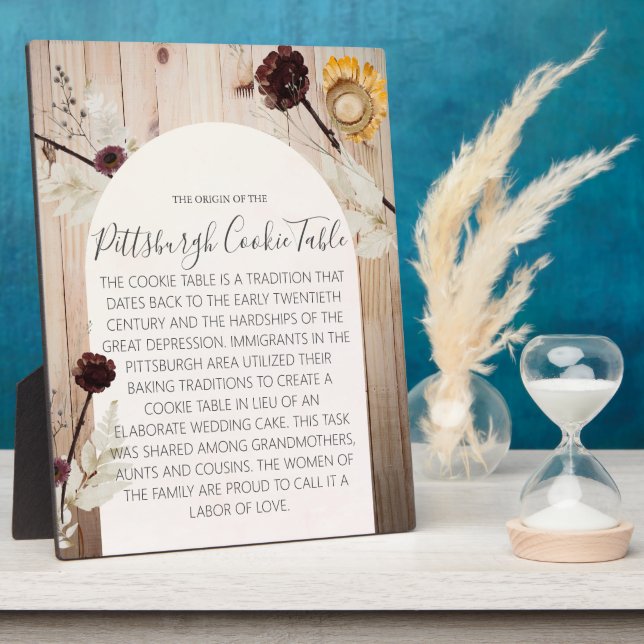 PITTSBURGH COOKIE TABLE SIGN WEDING TABLE SIGN FOTOPLATTE (Seite)