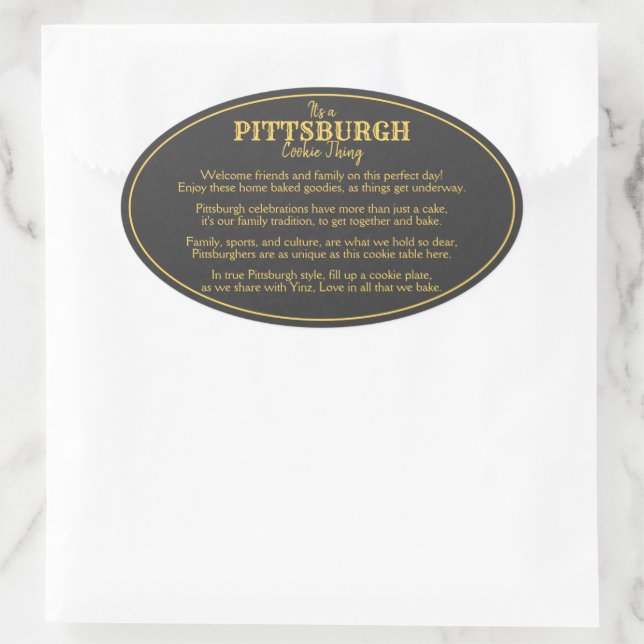 Pittsburgh Cookie Table Theme Ovaler Aufkleber (Tasche)