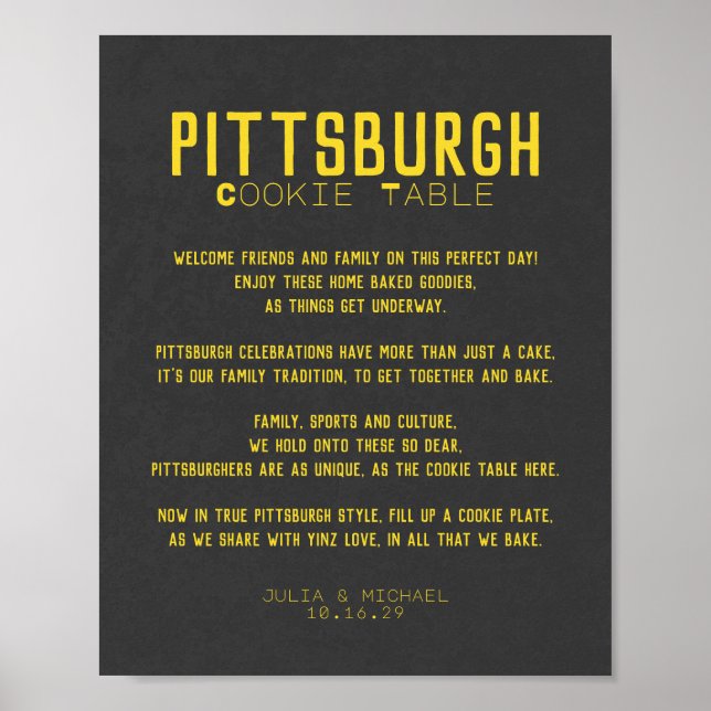 Pittsburgh Cookie Table Wedding Poster (Vorne)
