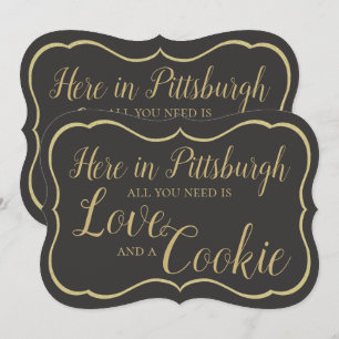 Pittsburgh Cookie-Tisch-Schild Einladung