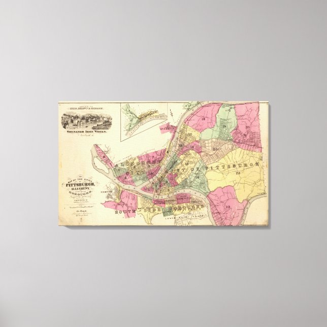 Pittsburgh, Deutschland Leinwanddruck (Vorderseite)