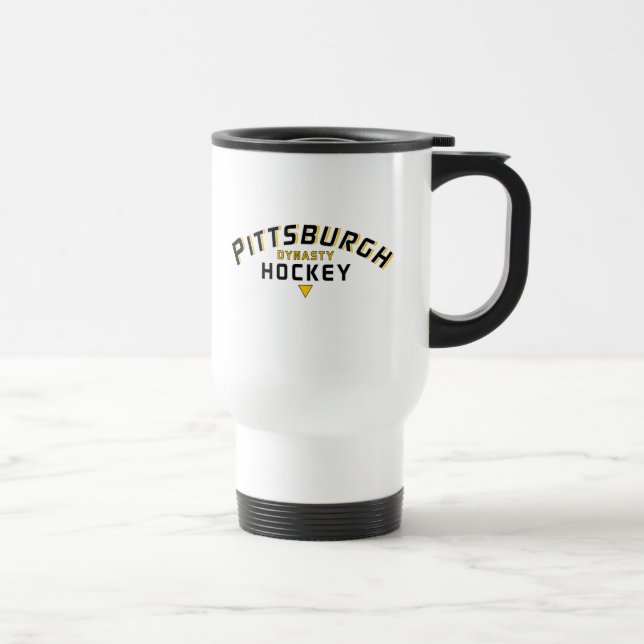 Pittsburgh Dynasty Hockey White Travel Mug Reisebecher (Rechts)