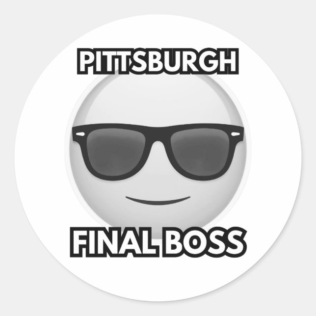 Pittsburgh Endgegner Cooles Emoji Runder Aufkleber (Vorderseite)
