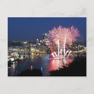 Pittsburgh Fireworks Postkarte