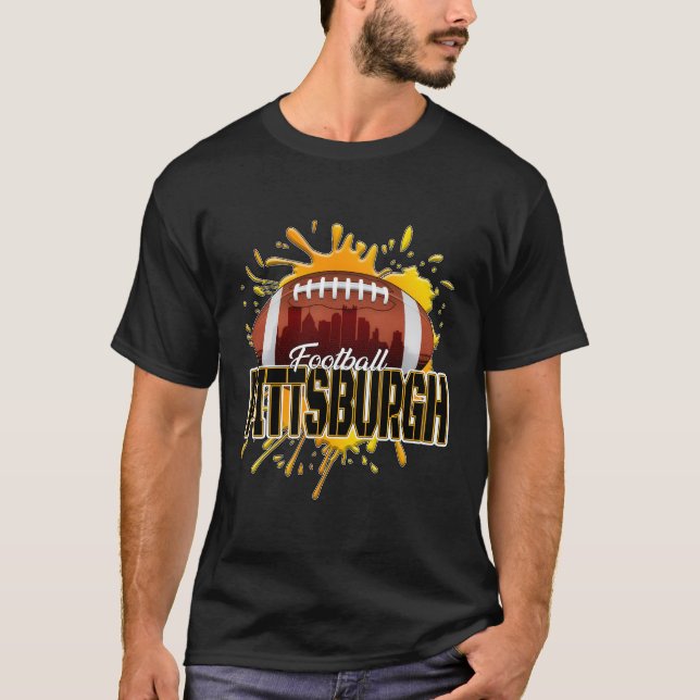 Pittsburgh Football Retro Vintag Pennsylvania Ste T-Shirt (Vorderseite)