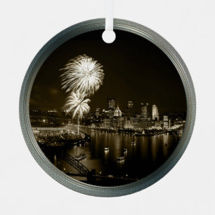 Pittsburgh-Foto- Ornament-2-seitig Ornament Aus Metall