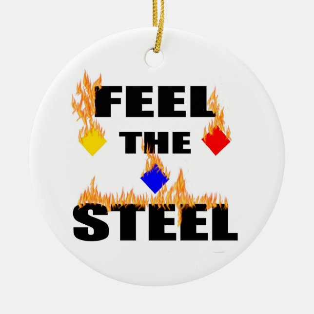 Pittsburgh fühlt sich wie das Steel Fire Football  Keramik Ornament (Vorne)