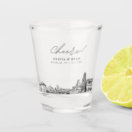 Pittsburgh Gastgeschenk Hochzeit Personalisiert Ch Schnapsglas