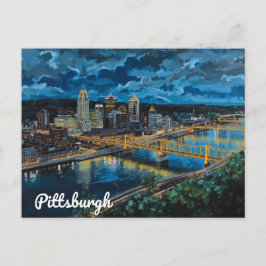 Pittsburgh Gelbe Brücken Stadt Kunst Postkarte
