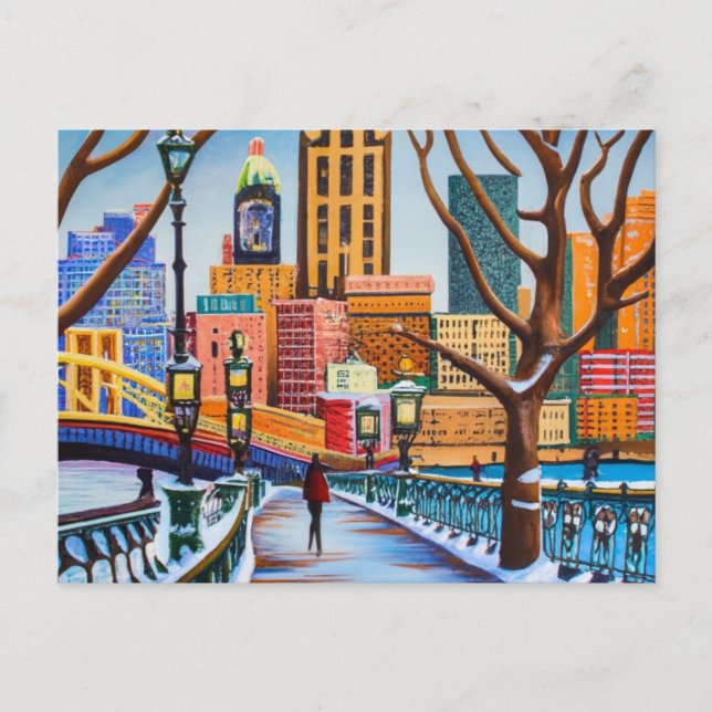Pittsburgh im Winter Postkarte (Vorderseite)