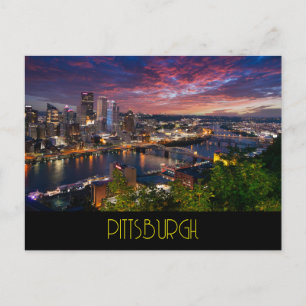Pittsburgh in der Nacht Postkarte