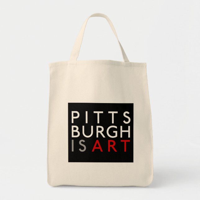 Pittsburgh ist Kunst-wiederverwendbare Tragetasche (Vorne)