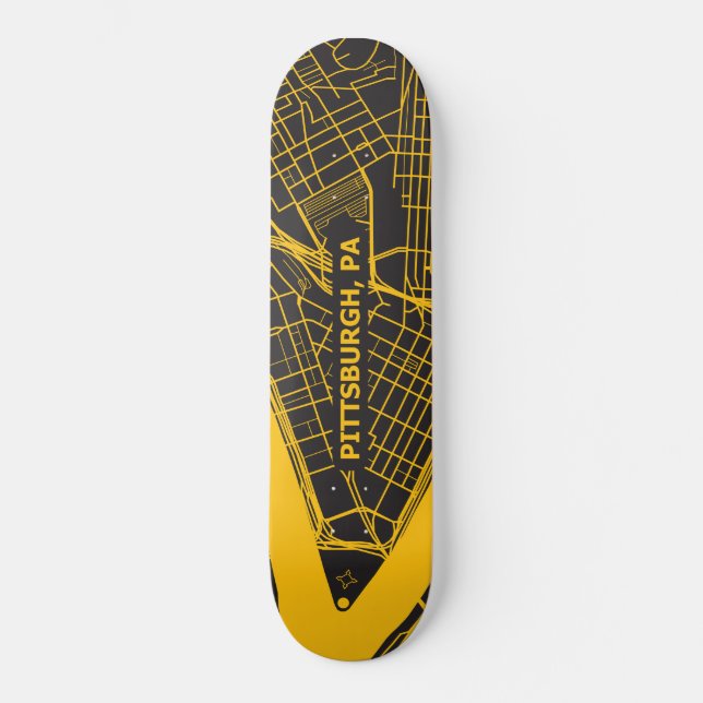 Pittsburgh-Karte 2 Skateboard (Vorderseite)