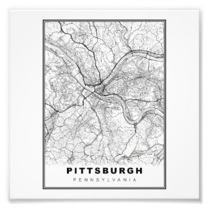 Pittsburgh-Karte Fotodruck