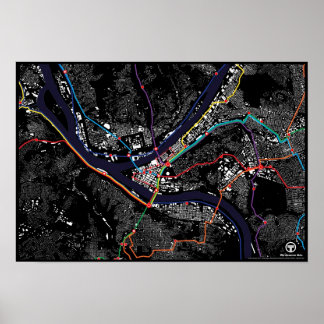 Pittsburgh Light Rail Abbildung Ground Poster