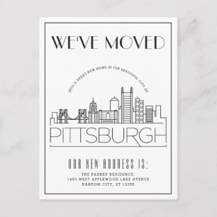 Pittsburgh Modern Deco   Adressänderung Ankündigungspostkarte
