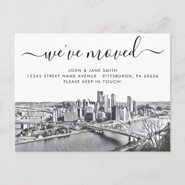 Pittsburgh Moving Announction Postcard Ankündigungspostkarte (Vorderseite)