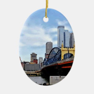 Pittsburgh PA - Bahn by Smithfield St Bridge Keramik Ornament