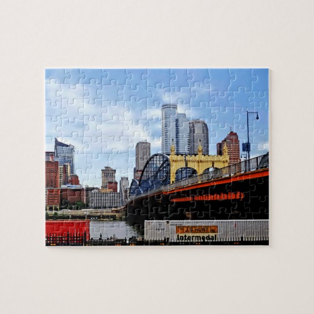 Pittsburgh PA - Bahn by Smithfield St Bridge Puzzle (Horizontal)
