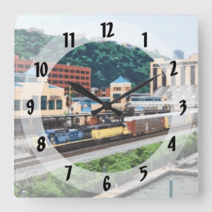 Pittsburgh PA - Bahnhof Quadratische Wanduhr