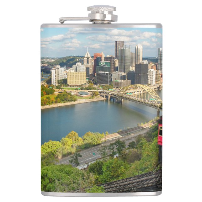 Pittsburgh PA Fotografie Flachmann (Vorderseite)