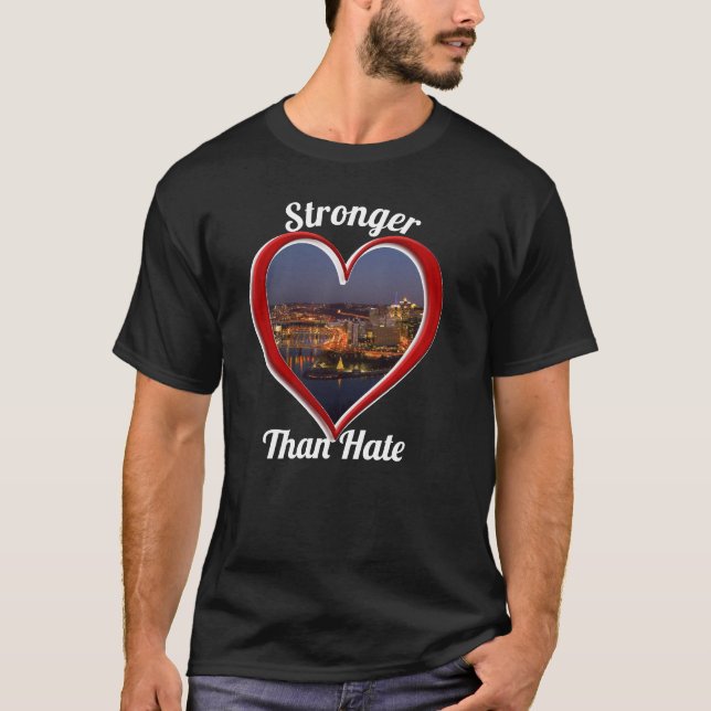Pittsburgh PA Stärker als Hass T-Shirt (Vorderseite)