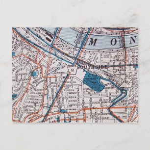 PITTSBURGH, PA Vintage Landkarte Postkarte