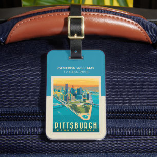 Pittsburgh, PA Vogelperspektive Gepäckanhänger