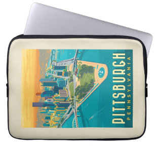 Pittsburgh, PA Vogelperspektive Laptopschutzhülle