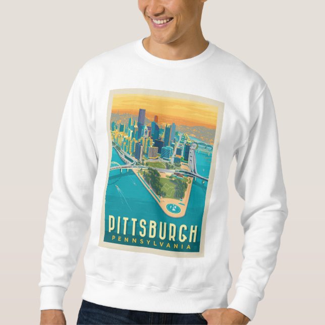 Pittsburgh, PA | Vogelperspektive Sweatshirt (Vorderseite)