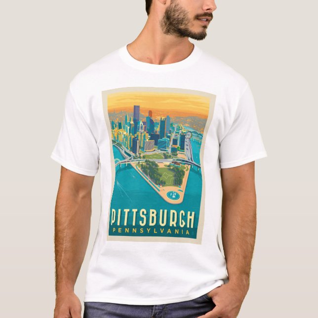 Pittsburgh, PA | Vogelperspektive T-Shirt (Vorderseite)