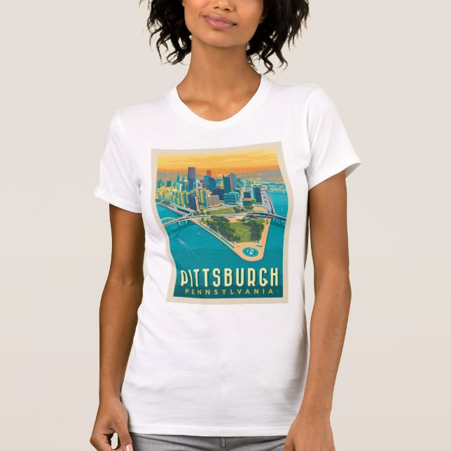Pittsburgh, PA | Vogelperspektive T-Shirt (Vorderseite)