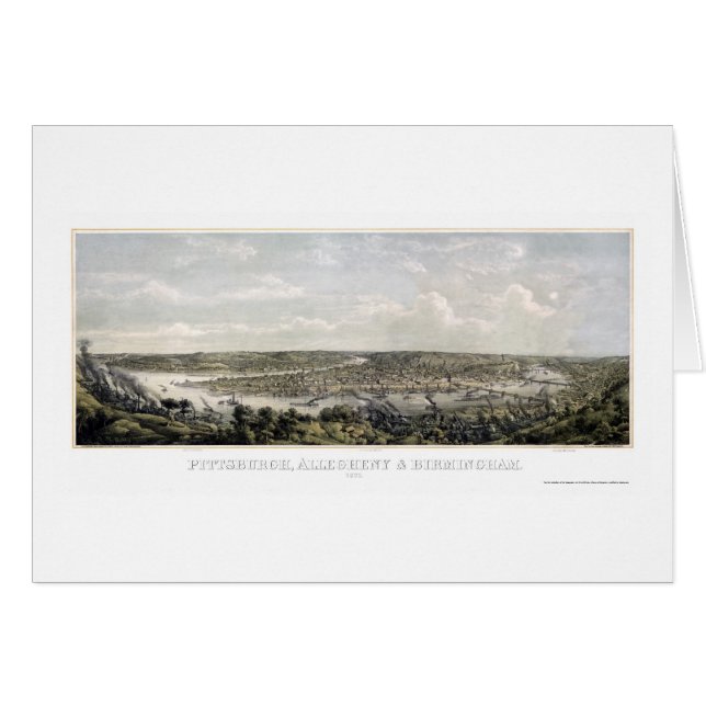 Pittsburgh, panoramische Karte PAs - 1871 (Vorderseite (Horizontal))
