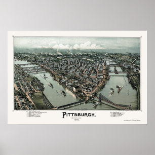 Pittsburgh, panoramische Karte PAs - 1902 Poster