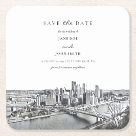 Pittsburgh Paper Untersetzer Save the Date
