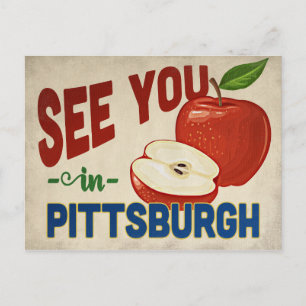 Pittsburgh Pennsylvania Apple - Vintage Travel Postkarte