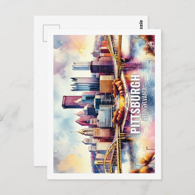 Pittsburgh Pennsylvania Berühmt für seine Wasserfa Postkarte (Vorne/Hinten)