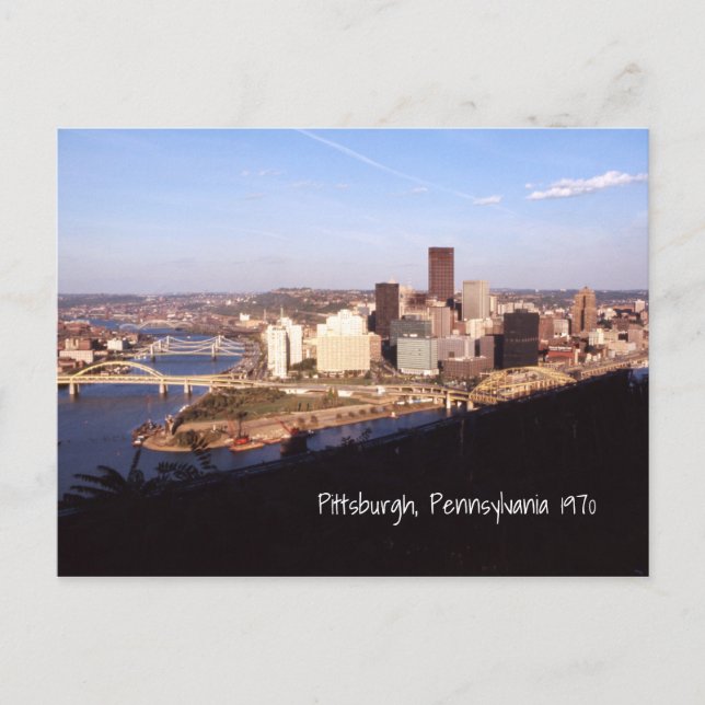 Pittsburgh Pennsylvania City & Bridges 1970 Postkarte (Vorderseite)