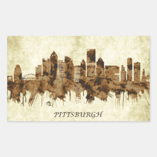 Pittsburgh Pennsylvania Cityscape Rechteckiger Aufkleber