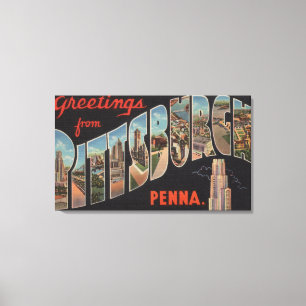 Pittsburgh, Pennsylvania - große Buchstabe-Szenen Leinwanddruck