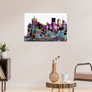 Pittsburgh, Pennsylvania in Graffiti Poster