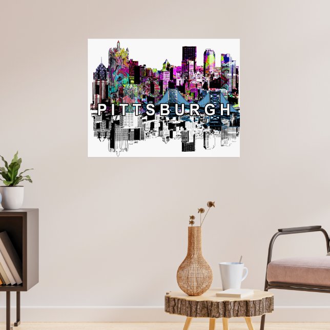 Pittsburgh, Pennsylvania in Graffiti Poster (Wohnzimmer 3)