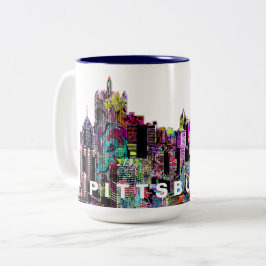 Pittsburgh, Pennsylvania in Graffiti Zweifarbige Tasse
