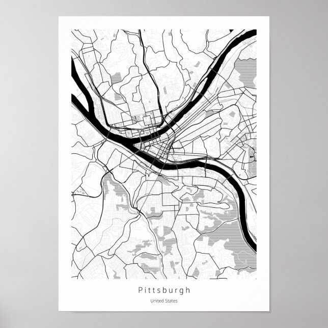 Pittsburgh Pennsylvania Moderne Minimal einfache K Poster (Vorne)