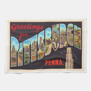 Pittsburgh Pennsylvania PA  Large Letter Postcard Geschirrtuch