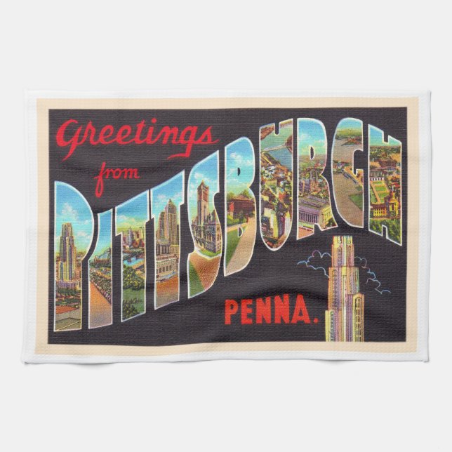 Pittsburgh Pennsylvania PA  Large Letter Postcard Geschirrtuch (Horizontal)