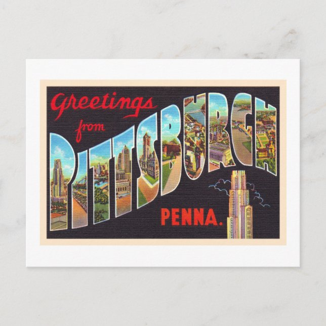 Pittsburgh Pennsylvania PA Large Letter Postcard Postkarte (Vorderseite)