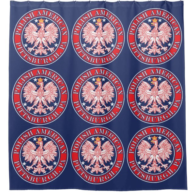 Pittsburgh Pennsylvania Polnischer Adler Duschvorhang (Vorderseite)
