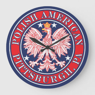 Pittsburgh Pennsylvania Polnischer Adler Große Wanduhr