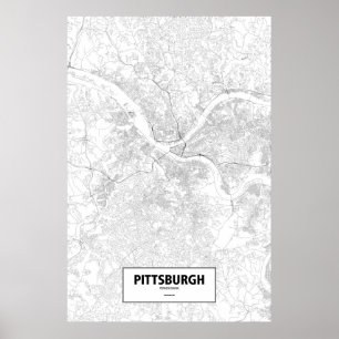 Pittsburgh, Pennsylvania (schwarz auf weiß) Poster